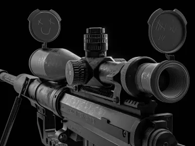 Cheytac M200 Sniper Rifle Low-poly 3D model