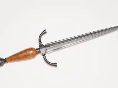 Dagger sword Low-poly 3D model 12