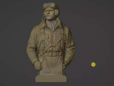 WWII Fighter Pilot Bust  3D print model