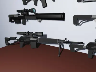 Russian low-poly gun pack Low-poly 3D model