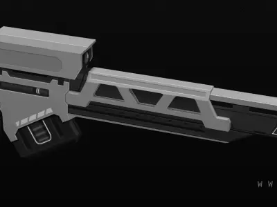 A B Y S S Sniper Rifle -  PBR Game Ready Asset Low-poly 3D model