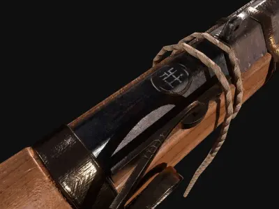 Japanese Shortmatchlock  Low-poly 3D model