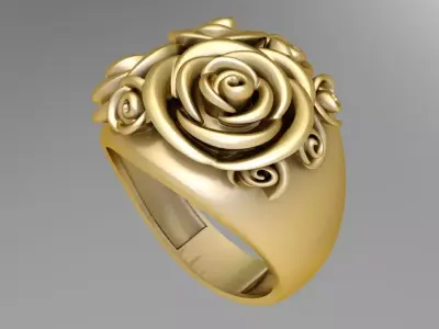 full flower top ring 3D print model