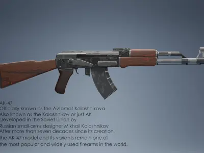 AK-47  3D model purchase