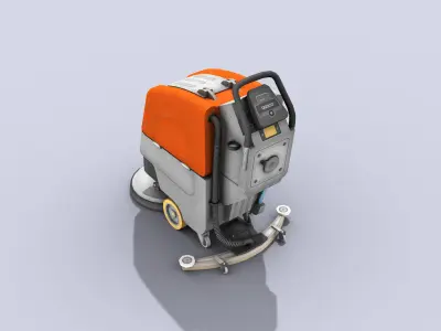 Walk Behind Scrubber Drier Low-poly 3D model