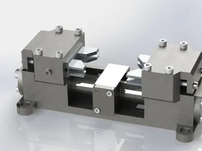 Machine vice with movable replaceable jaws 3D model
