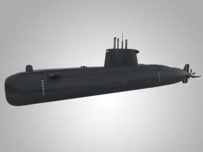 Submarine Agosta Low-poly 3D model