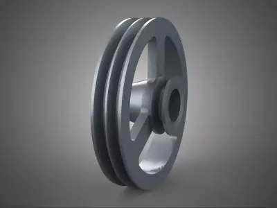 2 STEP STEPPED PULLEY GROOVE SHEAVE V BELT KEY WAY SEAT KEYWAY 3D model