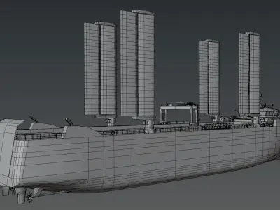 Wind poweredRo-Ro vessel 3D model Low-poly 3D model