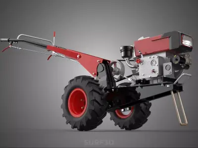 HAND WALKING TRACTOR DIESEL ENGINE ELECTRIC POWER STARTER MOTOR 3D model