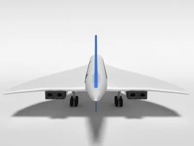 Low Poly Cartoon Concorde Airplane Low-poly 3D model