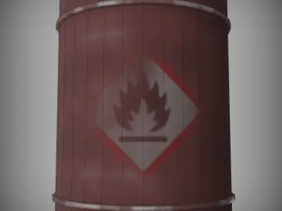 Abandoned Oil Drum rusted Low-poly 3D model