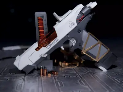 ZerTech Oisis the future pistol gun Low-poly 3D model