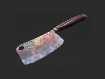 Bloody ax 3d model Low-poly 3D model