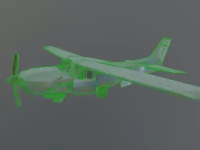 destroyed airplane prop 3D model