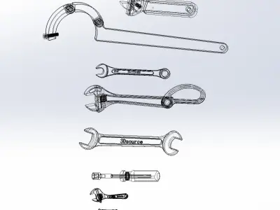 Wrenchs wrench 3D model
