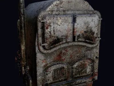 Boiler Furnace - PBR - Old Textured Low-poly 3D model