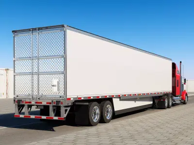 Truck 6X4 With Trailer 3D model