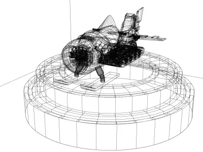snowmobile gun on table with lights 3D model