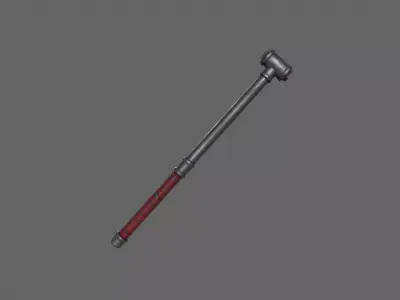 PBR Pipe Weapon V2c Low-poly 3D model