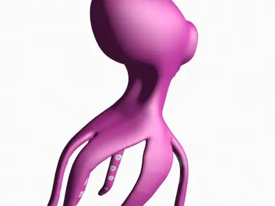 Squid Toon Low-poly 3D model