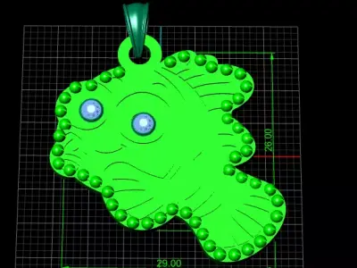 FISH GOLD PENDANT 3D PRINTABLE MODEL 3D print model