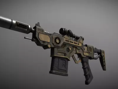 43Assualt-Rifle assault rifle Low-poly 3D model