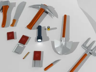 Low poly survival pack Low-poly 3D model