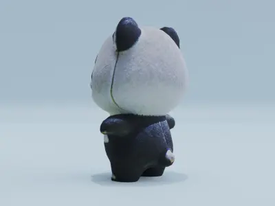 Panda Character T-Pose Free low-poly 3D model
