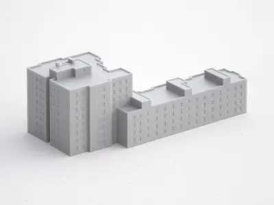 Free 3D Print miniature building RB-SP-MD-003 Free 3D print model