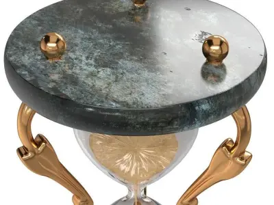 Hourglass01 gold hourglass 3D model