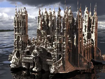 Ancient Cave Temples 1  3D model