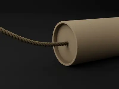 Dynamite two bombs Low-poly 3D model