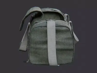 Green Military Duffle Bag Small Open with Handles Low-poly 3D model