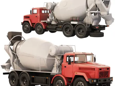 KrAZ 7133P4 cement mixer 2011 3D model