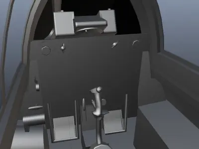 F-84G Model fighter jet flying in sky 3D model
