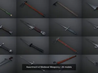 Assortment of Medieval Weaponry 3D Model Pack