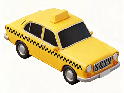 Stylized Taxi Cab 3D Model 3D Model Low-poly 3D model