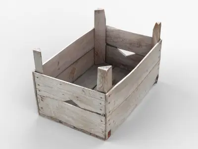 Wooden Crate Fruit Long Scan Low-poly 3D model