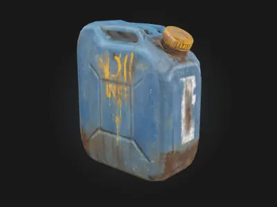 Rusty Fuel Canister  Vintage Industrial Container Model 3D model
