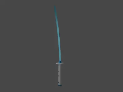 blue katana 3D model