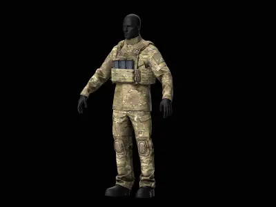 Crye Precision G4 Combat Pants and Field Shirt Low-poly 3D model