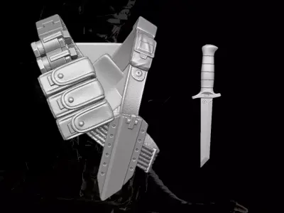 Modern Ninja Bandolier Kit 3D printable file for Action Figures 3D print model
