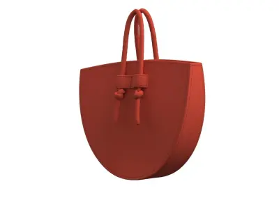 Orange Leather Tote Bag 3D model
