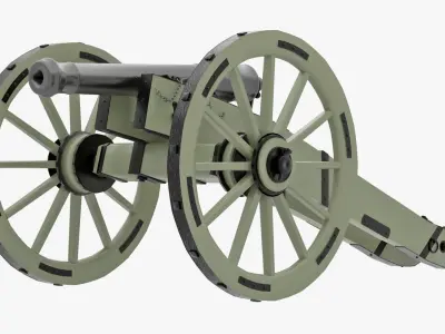Old Six Pounder Cannon 3D model