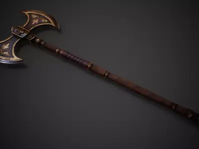 Vehemence - Inquisitor Battle Axe Low-poly 3D model
