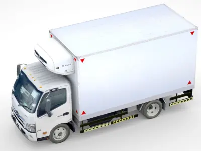 Hino 616 Hybrid Fridge 2020 Low-poly 3D model