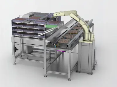 Automatic memory module assembly machine 3D model