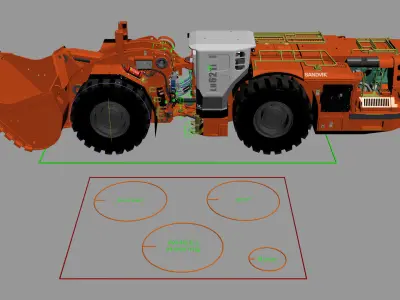 Underground Mining Loader LH621i Rigged 3D model