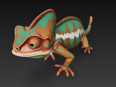Chameleon Realistic 3D Model Basic - Low Poly Realistic Low-poly 3D model